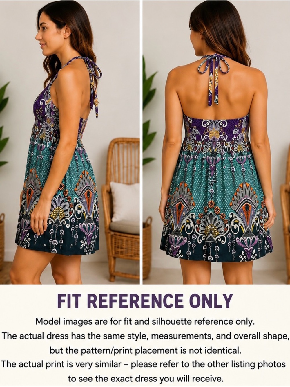 Express Y2K Boho Halter Purple Dress
